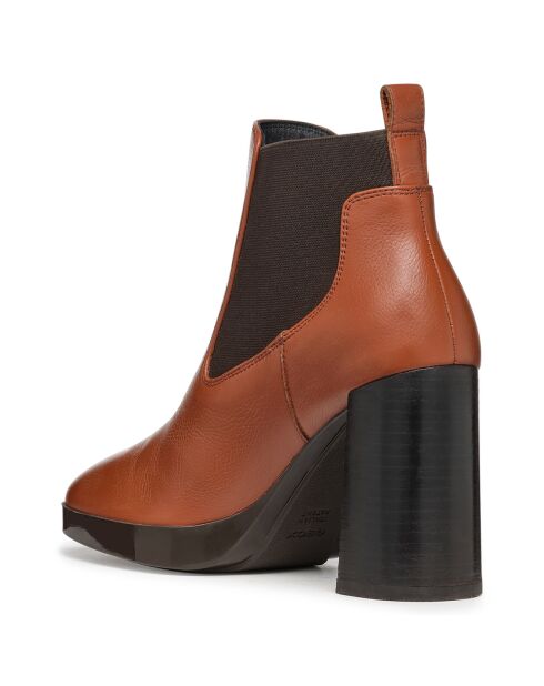 Chelsea Boots en Cuir Teulada brandy/coffee - Talon 9.5 cm