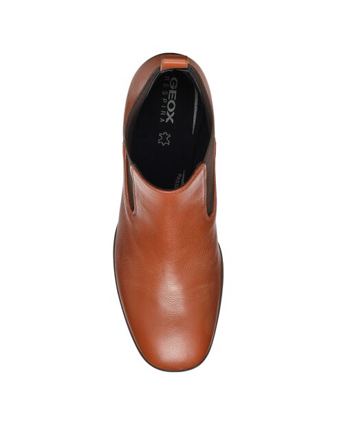 Chelsea Boots en Cuir Teulada brandy/coffee - Talon 9.5 cm