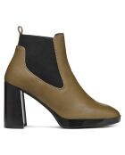 Boots en Cuir Teulada olive/noir - Talon 9.5 cm