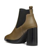 Boots en Cuir Teulada olive/noir - Talon 9.5 cm