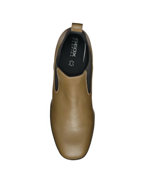 Chelsea Boots en Cuir Teulada olive/noir - Talon 9.5 cm