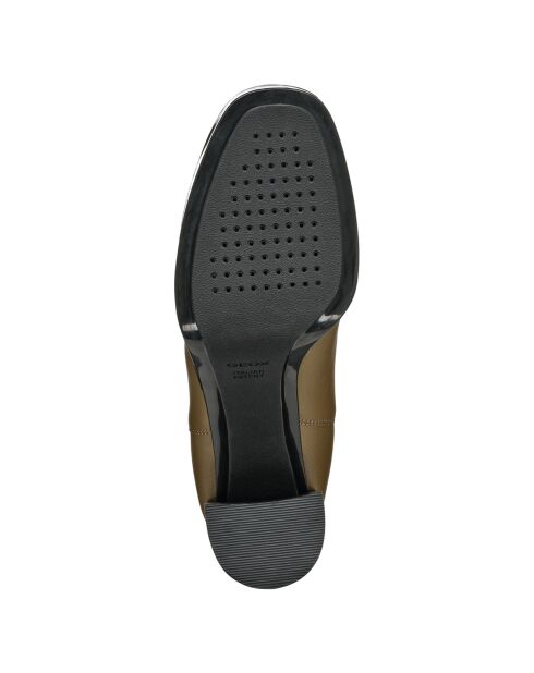 Chelsea Boots en Cuir Teulada olive/noir - Talon 9.5 cm