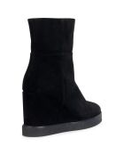 Boots en Velours de Cuir Elidea noires - Talon 9 cm