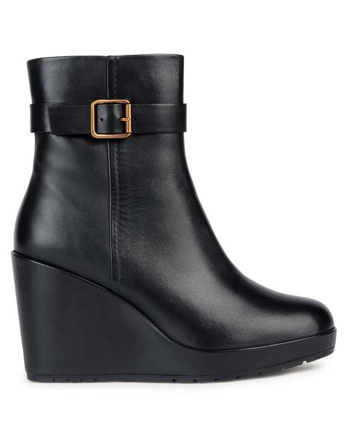 Boots en Cuir Manilva noires - Talon 9.5 cm