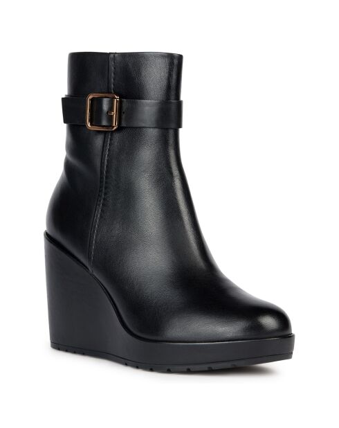 Boots en Cuir Manilva noires - Talon 9.5 cm