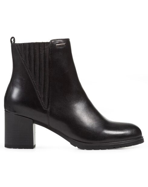 Bottines en Cuir New Lise noires - Talon 6.5 cm