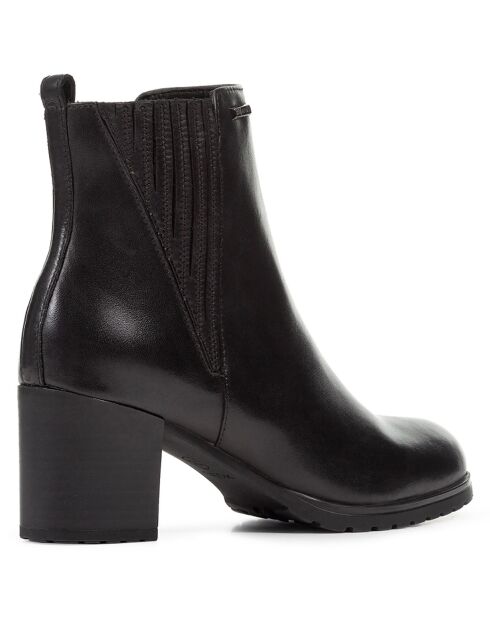 Bottines en Cuir New Lise noires - Talon 6.5 cm