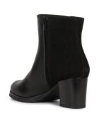 Bottines en Cuir & Velours de Cuir New Lise noires - Talon 6.5 cm