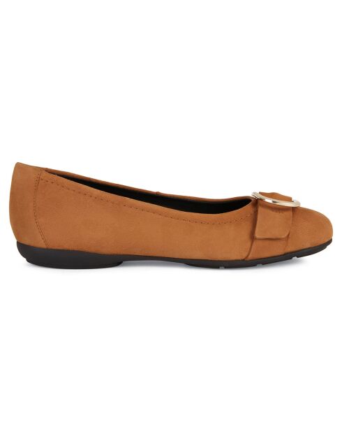 Ballerines en Velours de Cuir Annytah cognac