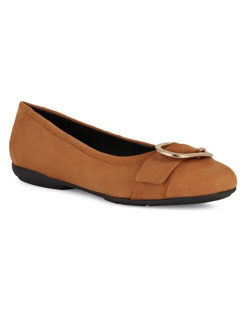 Ballerines en Velours de Cuir Annytah cognac