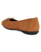 Ballerines en Velours de Cuir Annytah cognac