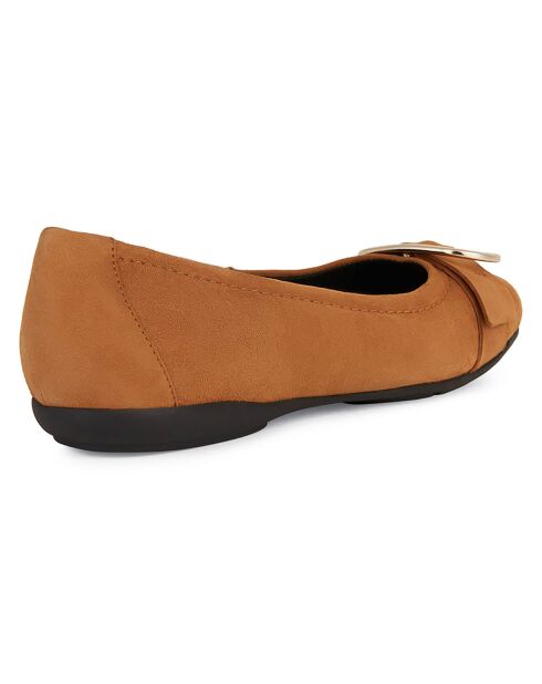 Ballerines en Velours de Cuir Annytah cognac