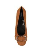 Ballerines en Velours de Cuir Annytah cognac