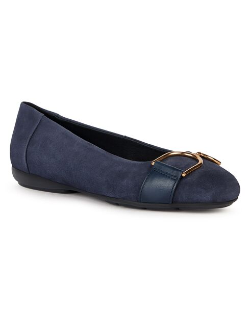 Ballerines en Velours de Cuir Annytah jean foncé