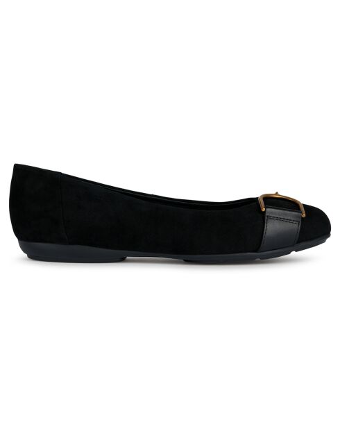 Ballerines en Velours de Cuir Annytah noires