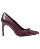 Escarpins en Cuir Faviola vin - Talon 9 cm