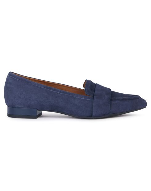 Mocassins en Velours de Cuir Charyssa jean foncé