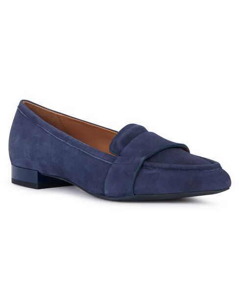 Mocassins en Velours de Cuir Charyssa jean foncé