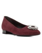 Ballerines en Velours de Cuir Charyssa bordeaux