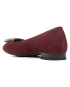 Ballerines en Velours de Cuir Charyssa bordeaux