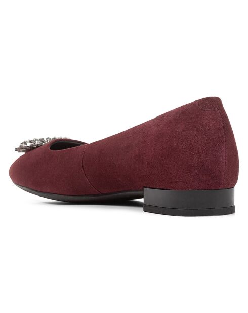 Ballerines en Velours de Cuir Charyssa bordeaux