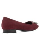 Ballerines en Velours de Cuir Charyssa bordeaux