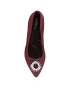 Ballerines en Velours de Cuir Charyssa bordeaux