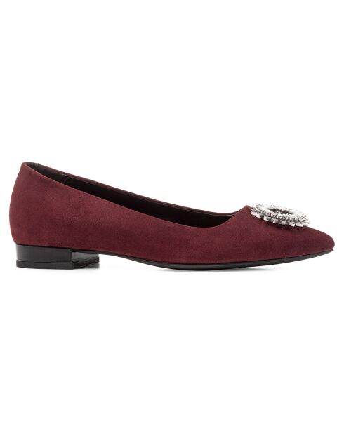 Ballerines en Velours de Cuir Charyssa bordeaux