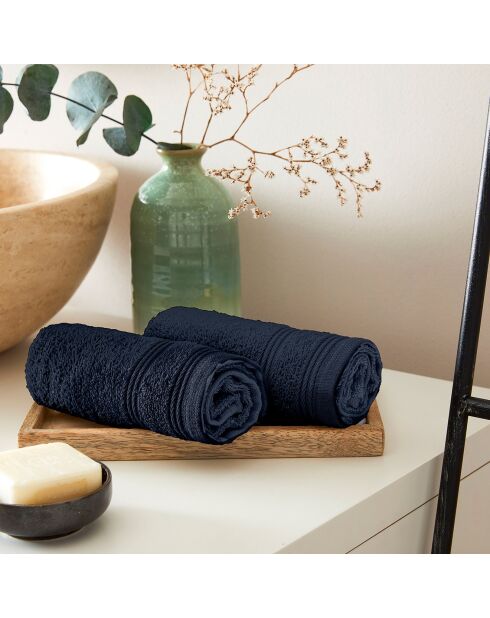 4 Serviettes Invite Spa bleu nuit
