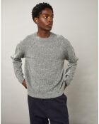 Pull 100% Laine Vierge Shetland Crew gris marl