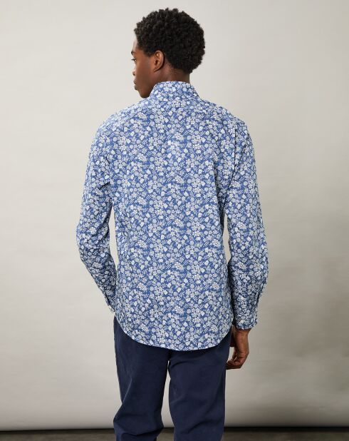 Chemise slim Sammy à fleurs bleu/blanc