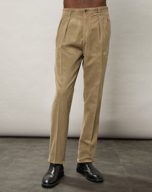 Pantalon en Velours côtelé Tom taupe