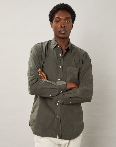 Milleraies Storm Pat militair fluwelen hemd met slanke pasvorm