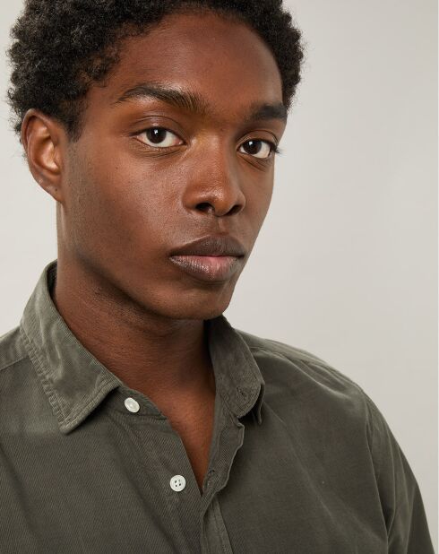 Milleraies Storm Pat militair fluwelen hemd met slanke pasvorm