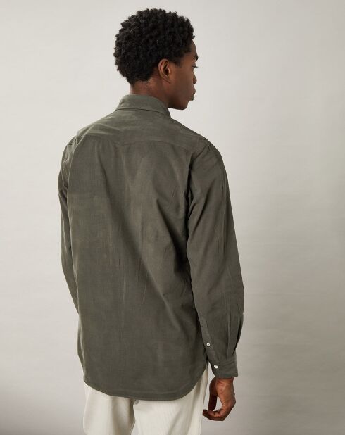 Milleraies Storm Pat militair fluwelen hemd met slanke pasvorm