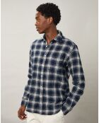 Chemise regular en Flanelle Paul à carreaux gris/marine