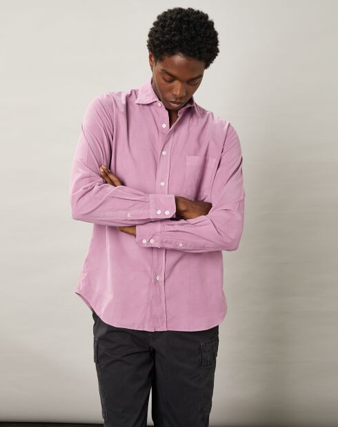 Chemise regular en Velours Milleraies Paul Pat lavender