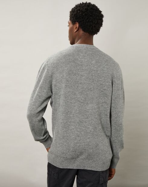 Pull 100% Laine Seamless Crew gris flannel