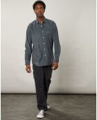 Chemise slim en Velours Milleraies Storm Pat graphite