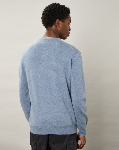 Pull en Laine & Cachemire Crew bleu clair