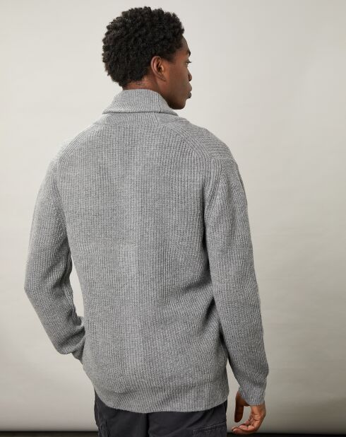 Cardigan en Laine & Cachemire Rib flanelle