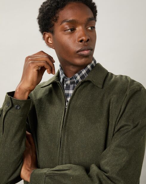 Blouson en Laine mélangée Del vert army