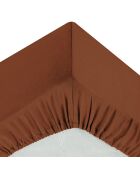 Drap housse en coton bonnet 30 cm rose terracotta