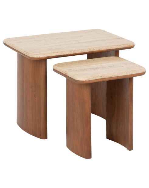 2 tables à café Jivan marron