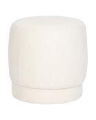 Pouf Amea bouclette blanc - 39x40 cm