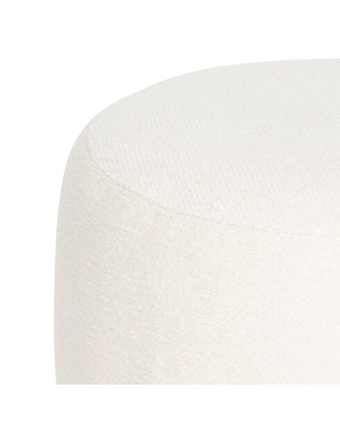 Pouf Amea bouclette blanc - 39x40 cm