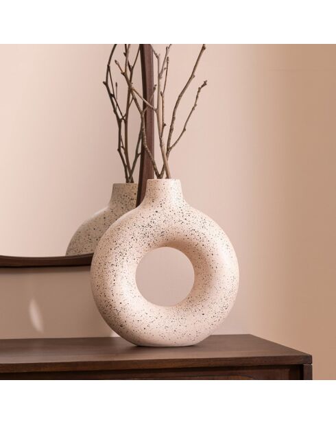 Vase Circle blanc/noir - 27x9.5x30 cm