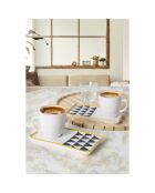4 Tasses à café avec soucoupes multicolores - 100ml