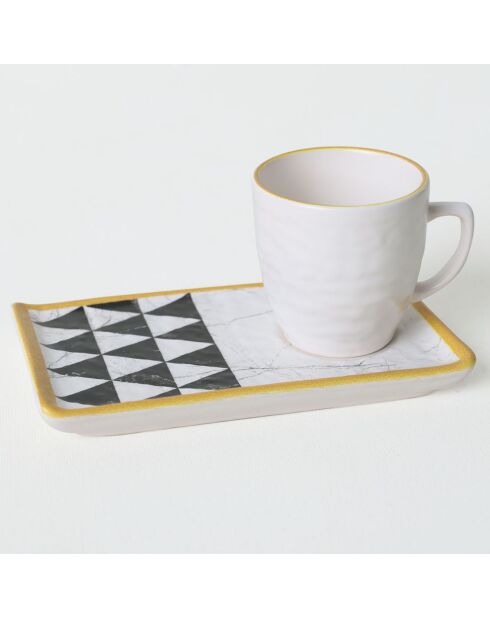 4 Tasses à café avec soucoupes multicolores - 100ml