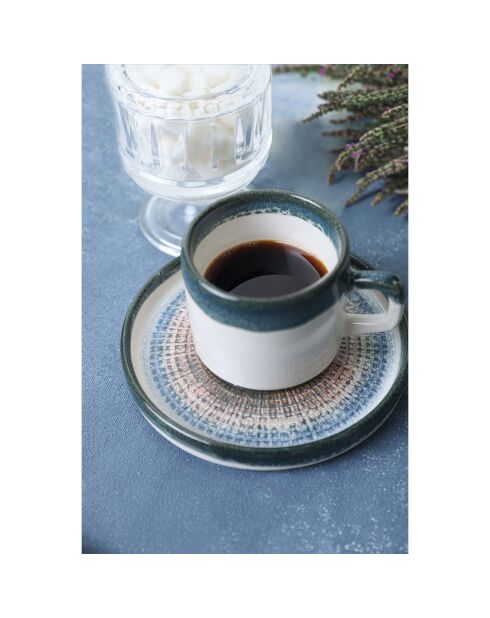 Service à thé blanc/bleu - 12 pièces